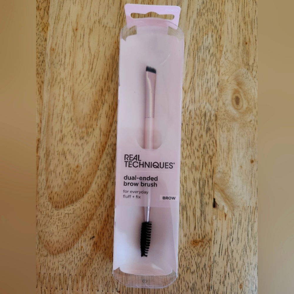 🪷5/$25! REAL TECHIQUES Dual-Ended Brow Brush New - Picture 1 of 11